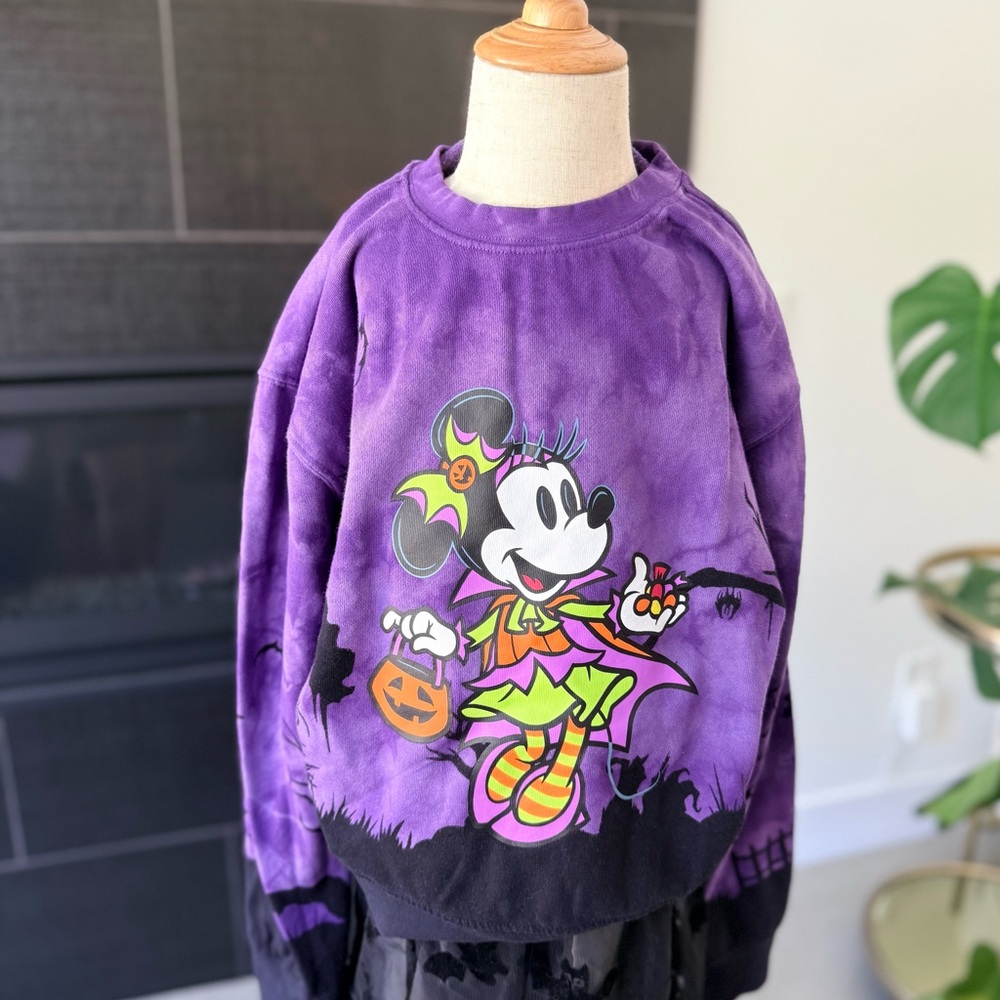 Disney Minnie Mouse Halloween Sweatshirt - Purple and Black